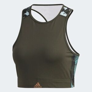 adidas Olive Green & Teal Sports Crop Top